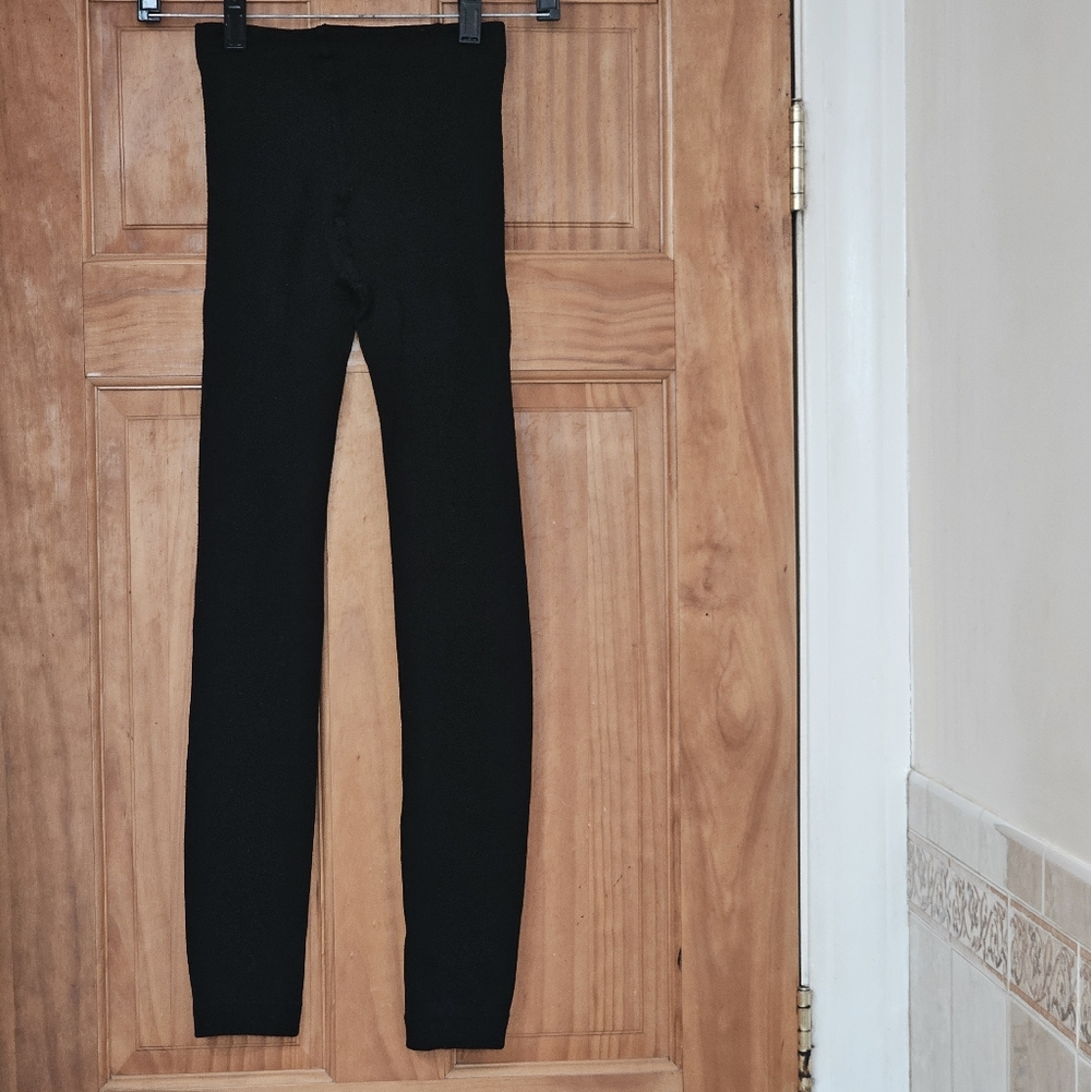 Women's Black Ankle Length Footless Tights High Waist Stretch Leggings